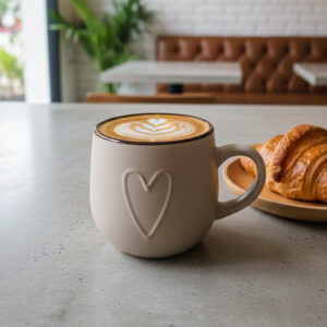3D Heart Artisan Ceramic Mug | Romantic Premium Gift Set – KARAT25