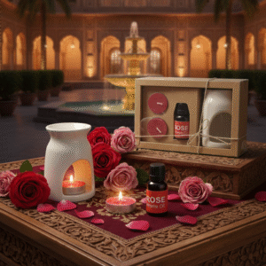 Ceramic Aroma Diffuser Gift Set Medium | Pure Essential Oil & Tealights for Home Fragrance